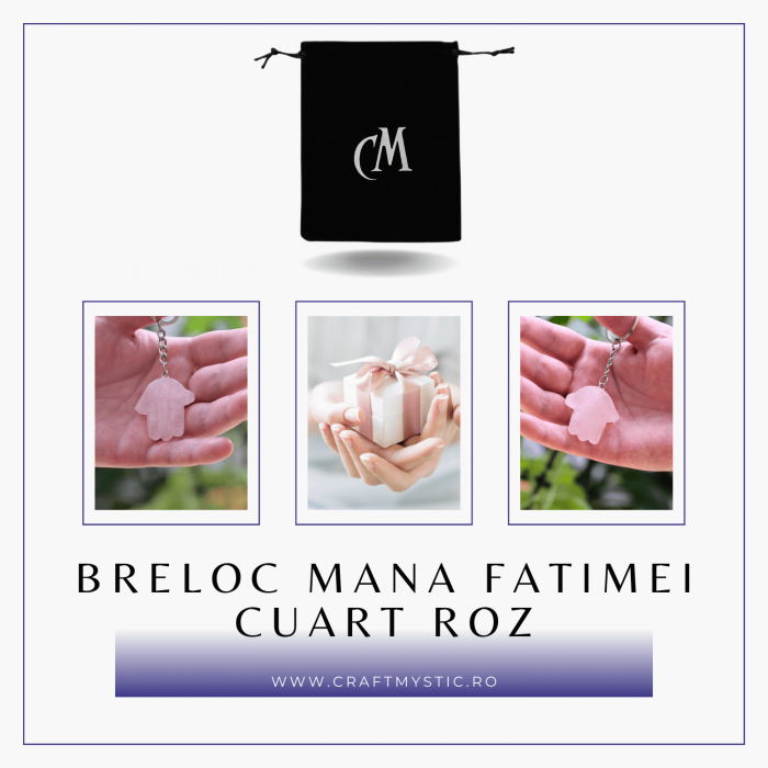 Breloc cu Mana Fatimei din Ochi de Tigru - Protectie, Noroc si Energie Pozitiva [9]