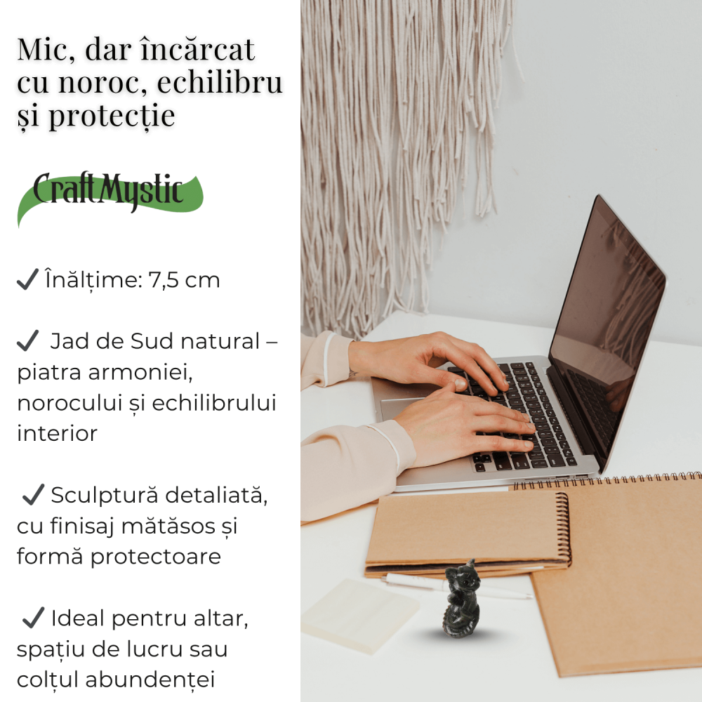 Gardianul bland al norocului – Dragon din Jad de Sud pentru Abundenta si Echilibru 7.5 cm inaltime [3]