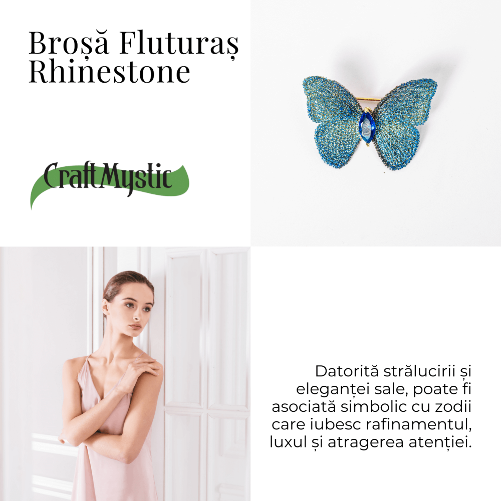 Brosa Fluturas cu Pietre Rhinestone - Eleganta si Magie [3]