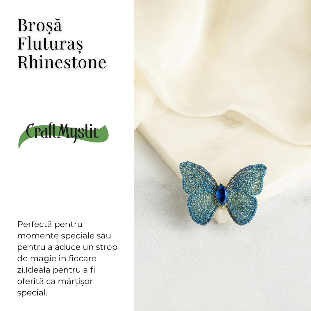 Brosa Fluturas cu Pietre Rhinestone - Eleganta si Magie [4]