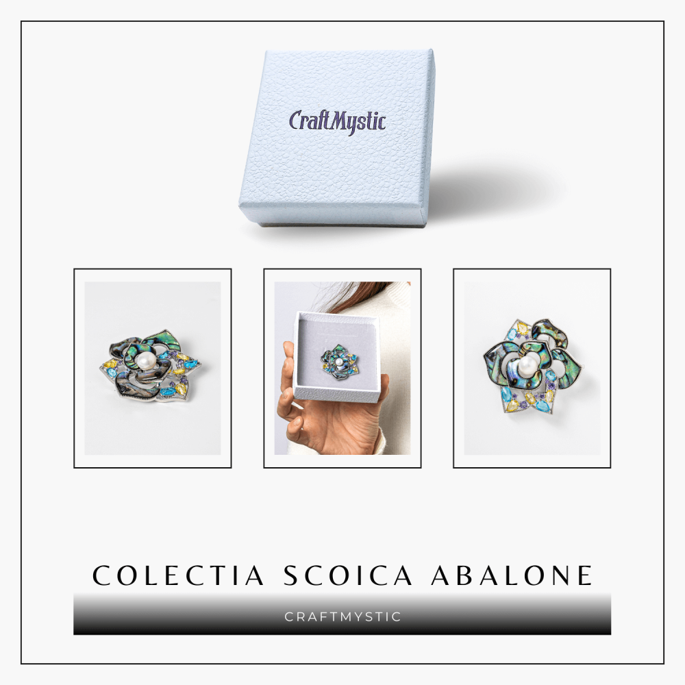 Brosa Floare Abalone cu Perla Naturala - Eleganta si Armonie [9]