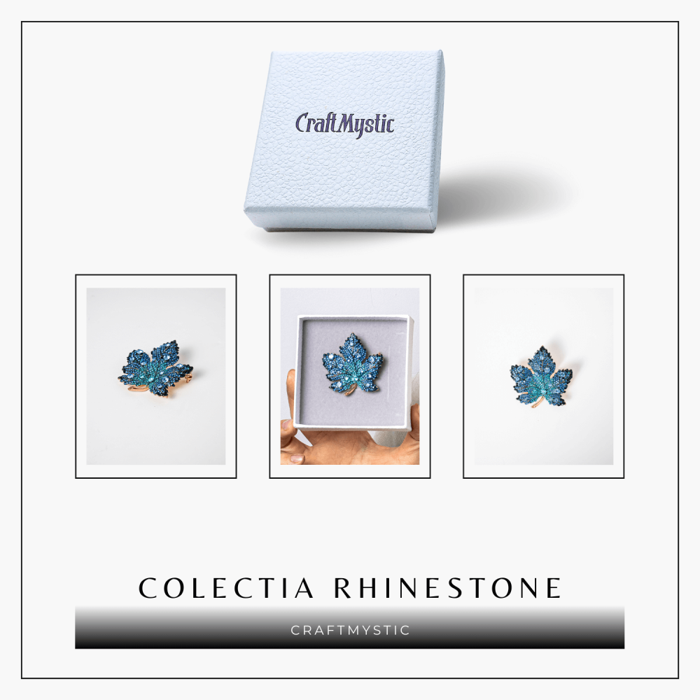 Brosa frunza de artar cu pietre Rhinestone – Eleganta si Stralucire [8]