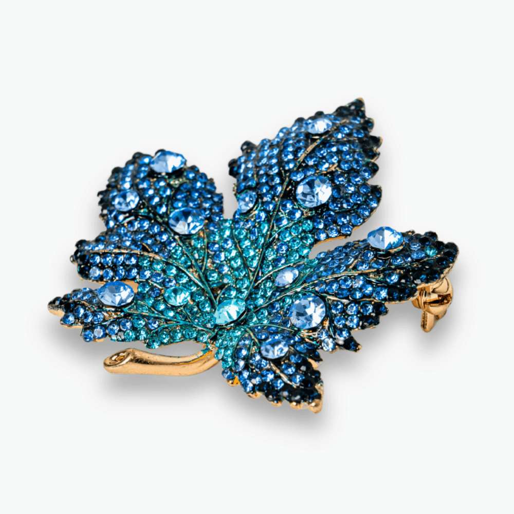 Brosa frunza de artar cu pietre Rhinestone – Eleganta si Stralucire [7]