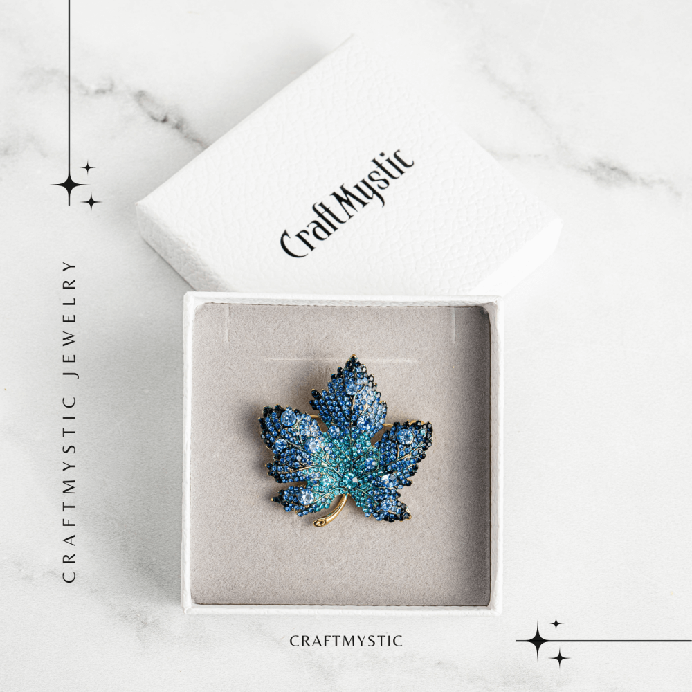 Brosa frunza de artar cu pietre Rhinestone – Eleganta si Stralucire [5]