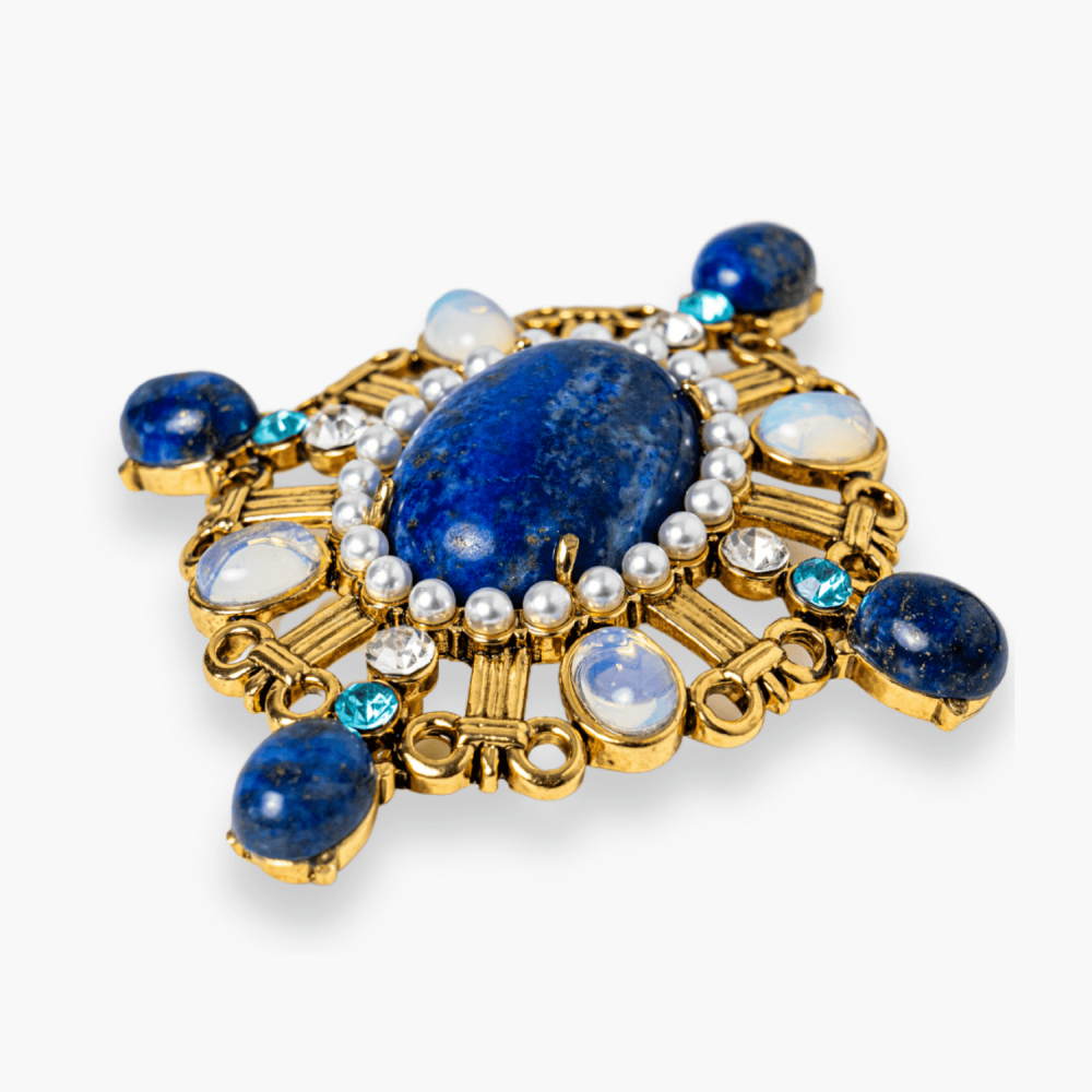 Brosa Lapis Lazuli cu Pietre de Opal - Eleganta si Armonie Interioara [6]