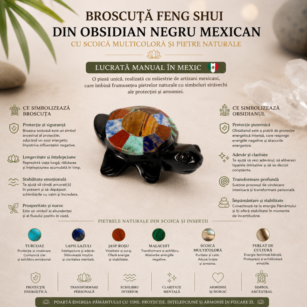 Broscuta Feng Shui din Obsidian Negru Mexican – Protectie, Stabilitate si Noroc [5]