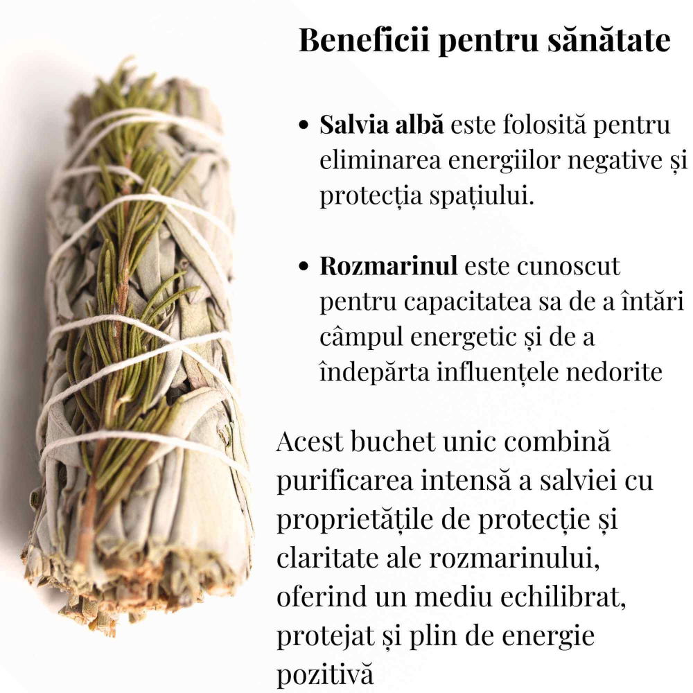 Buchet Salvie Alba California cu Rozmarin - Claritate si Protectie Energetica [3]