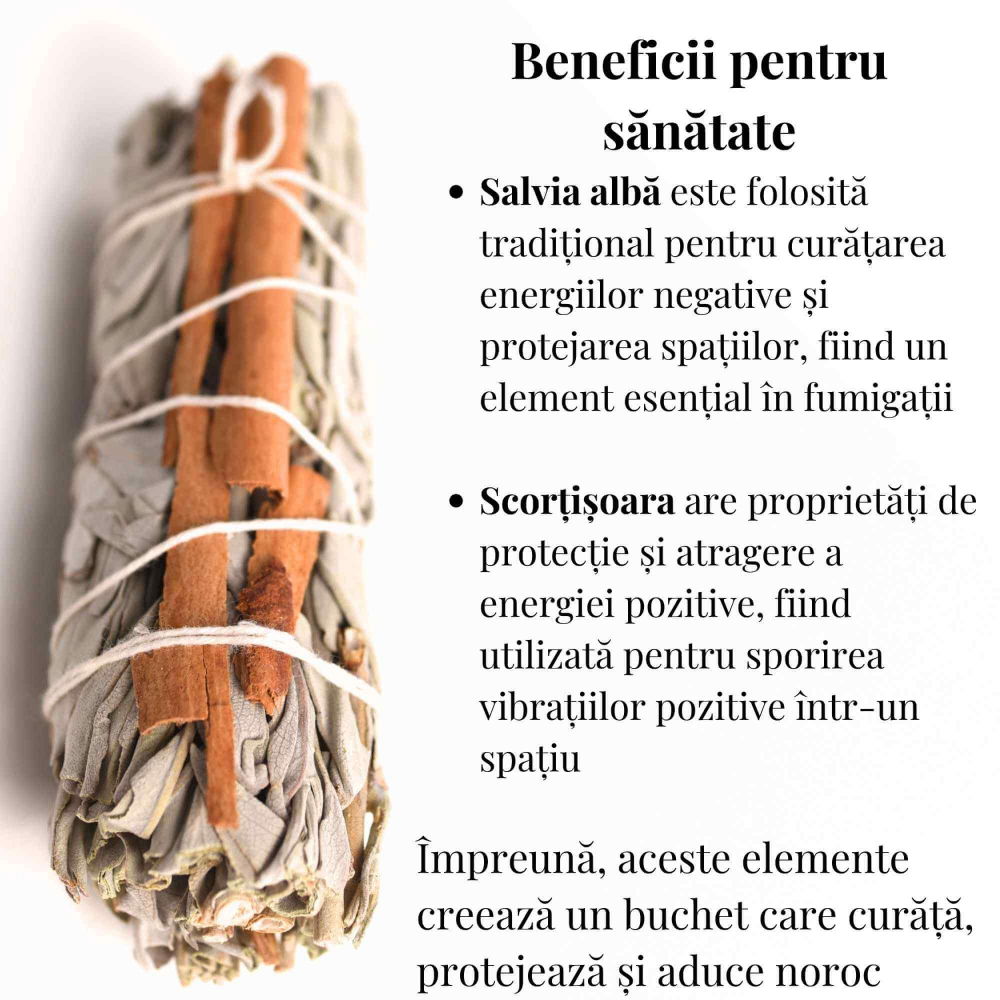 Buchet Salvie Alba California cu Scortisoara - Purificare si Energie Pozitiva [3]