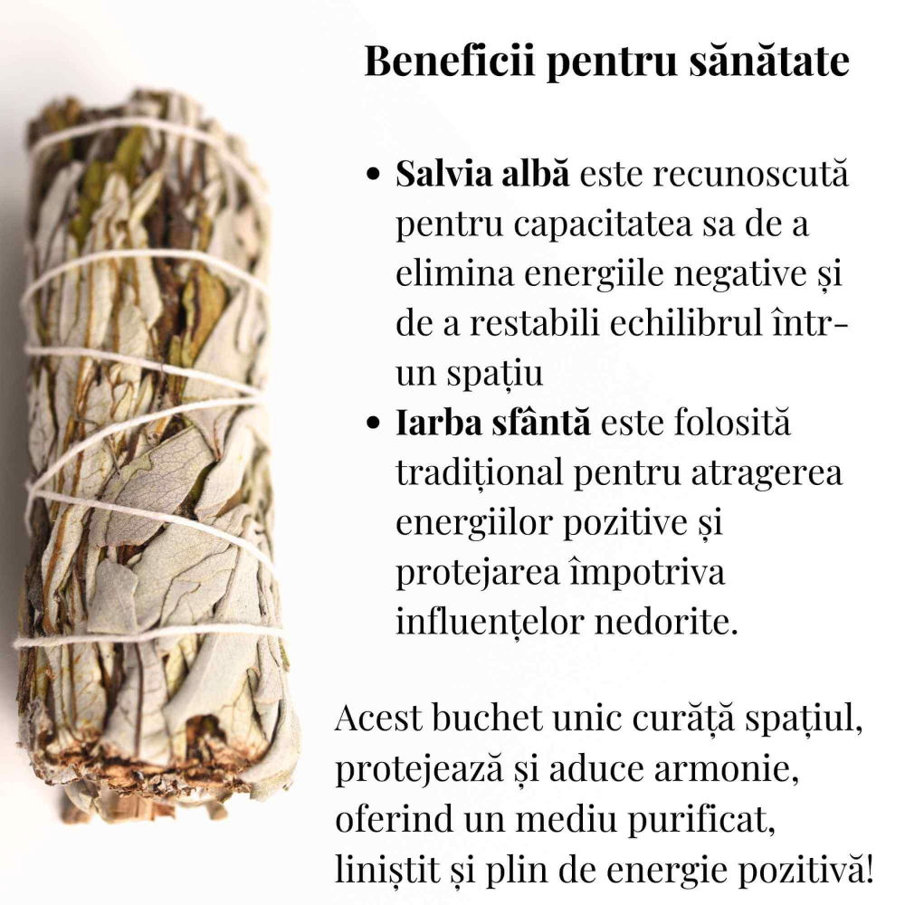 Buchet Salvie Alba California cu Iarba Sfanta - Purificare si Vindecare [2]