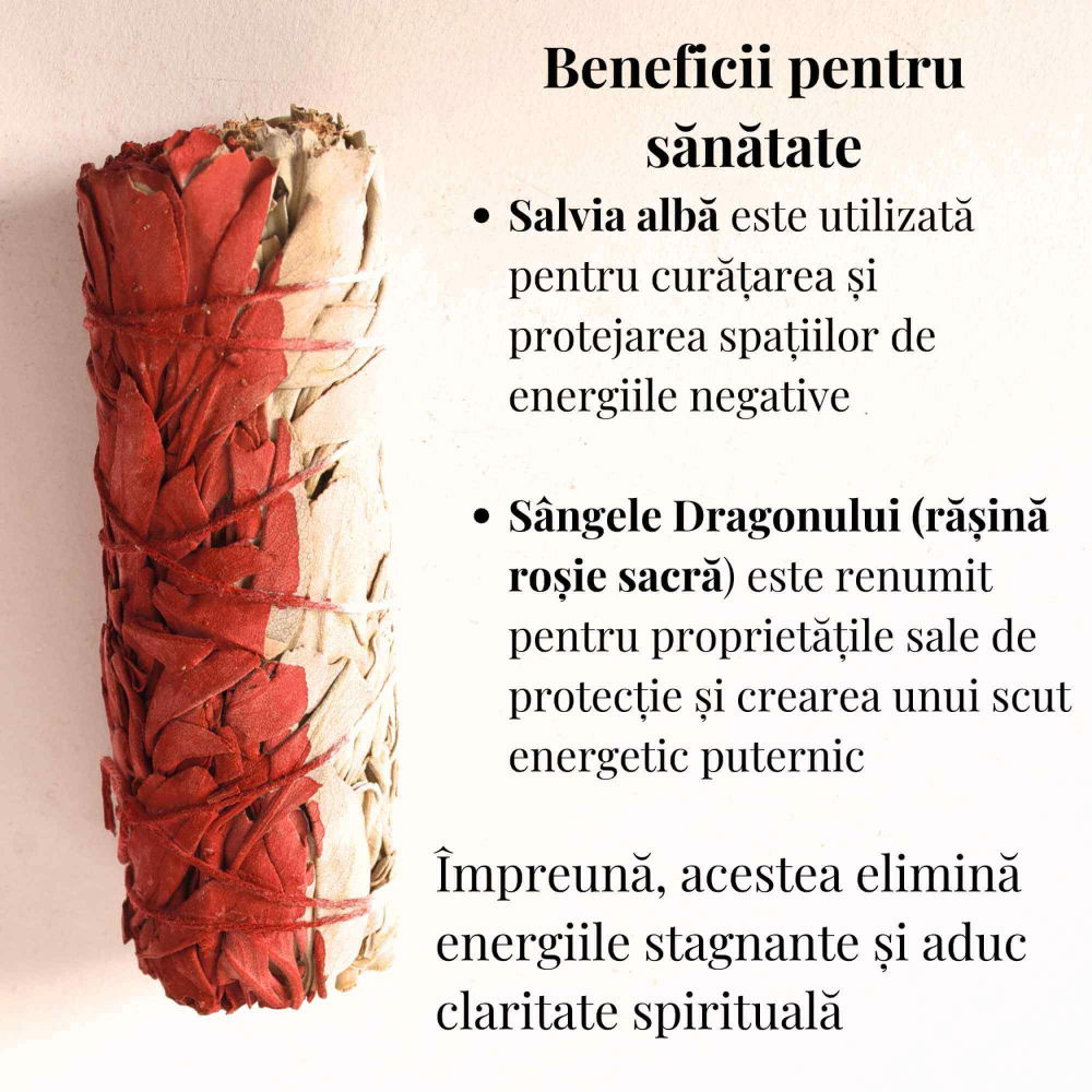 Salvie Alba cu Sangele Dragonului – Buchet Ritualic pentru Purificare si Protectie [3]