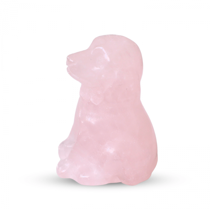 Figurina Artizanala 30mm Catelus din Cuart Roz [1]