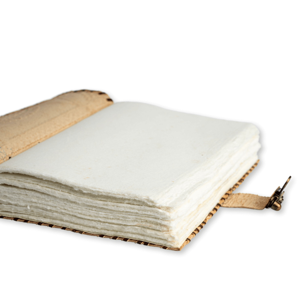 Calatorie interioara in stil vintage – Jurnal din piele naturala cu pietre pentru 7 chakre si hartie de bumbac alba [7]