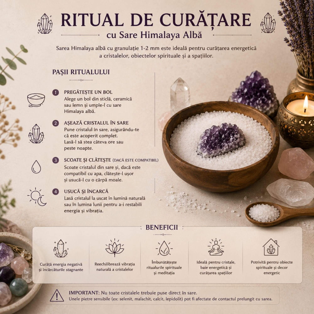 Sare Himalaya Alba pentru Curatarea Energetica a Cristalelor 500g [4]