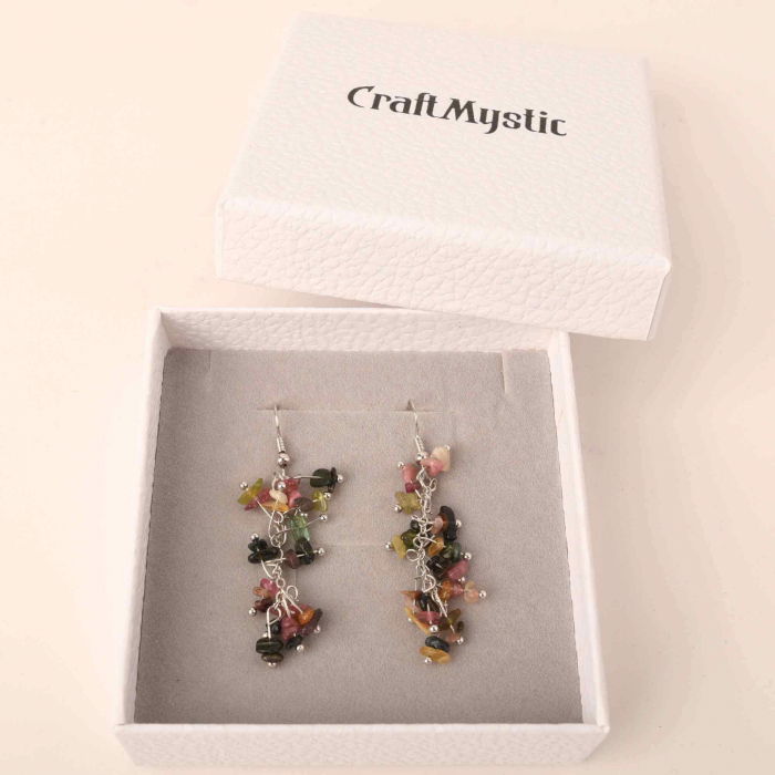 Cercei cu pietre semipretioase naturale din turmalina polisate pentru femei [3]