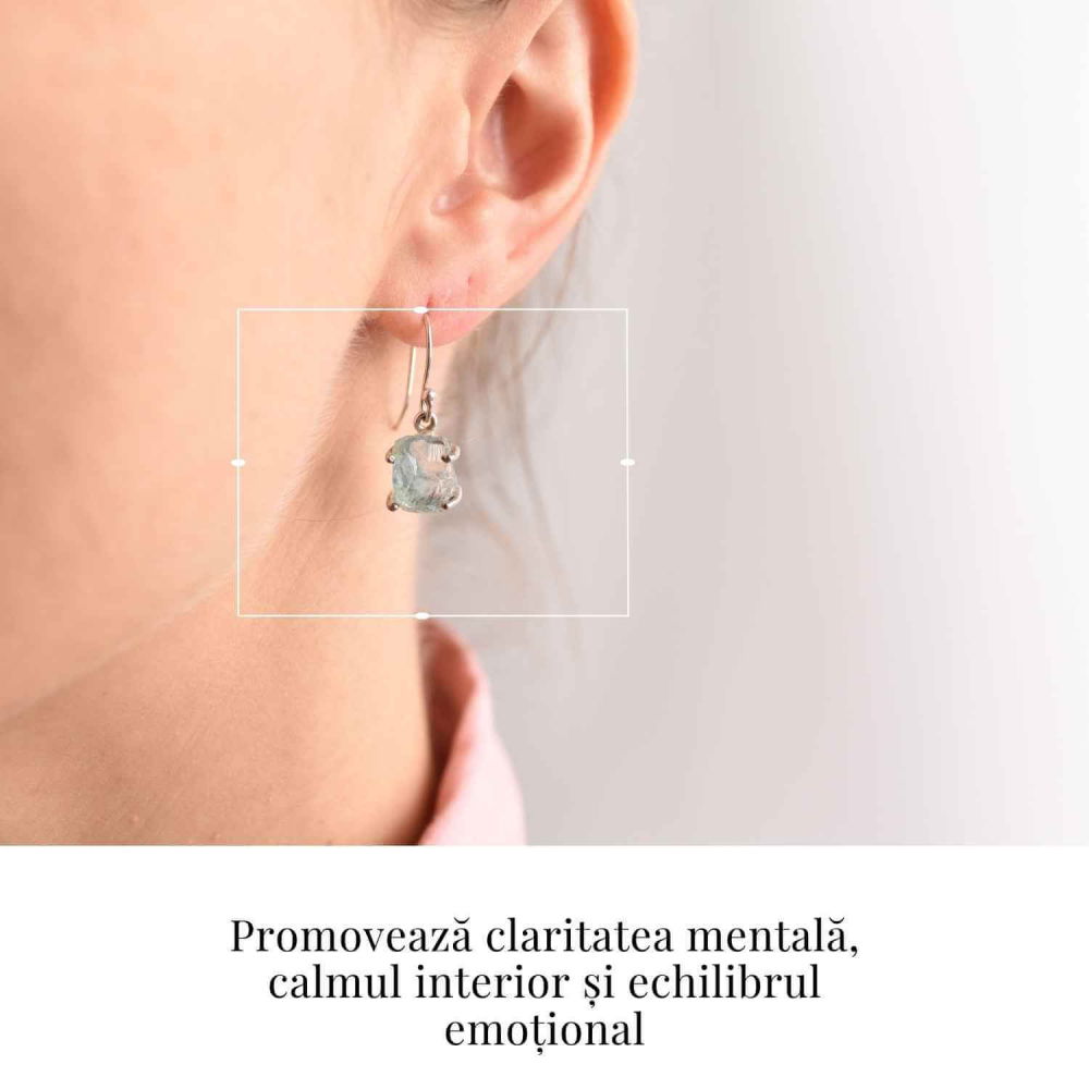 Cercei Argint 925 cu Acvamarin Brut - Energie si Claritate [2]