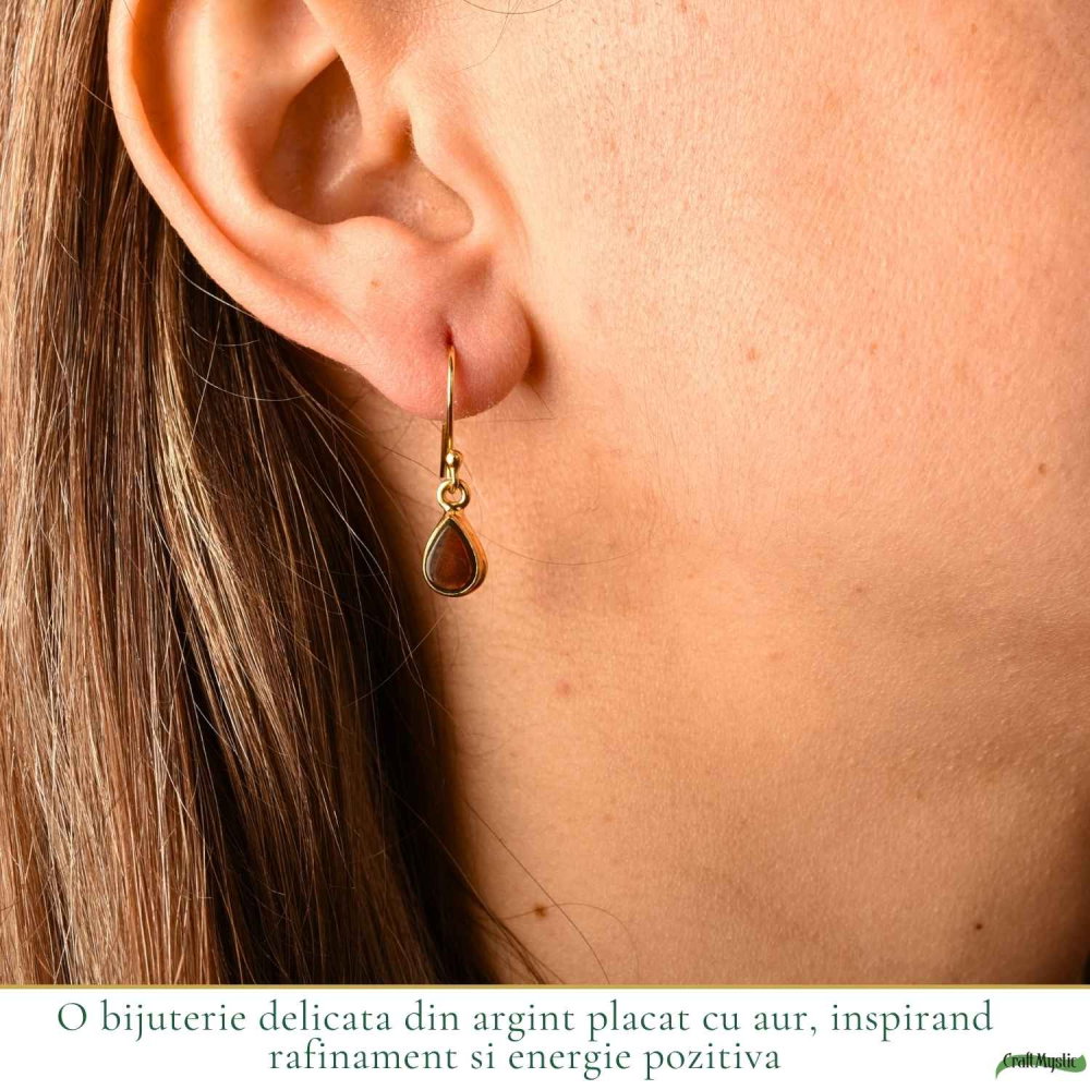 Cercei Argint 925 cu Ammolit Natural Lacrima – Eleganta si Energie Pozitiva [2]
