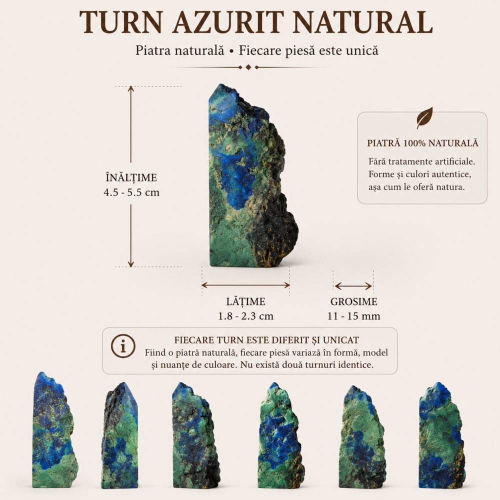 Turn din Azurit Natural – Claritate Mentala, Intuitie si Intelepciune Interioara [4]