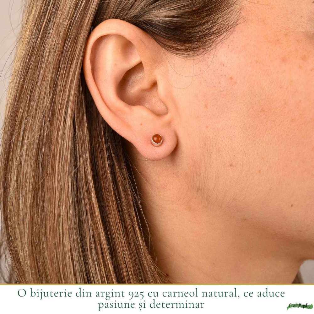 Cercei argint 925 cu carneol rotund – energie si incredere [2]