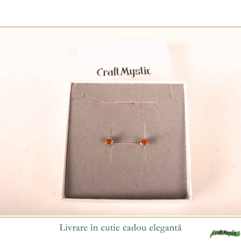 Cercei argint 925 cu carneol rotund – energie si incredere [6]