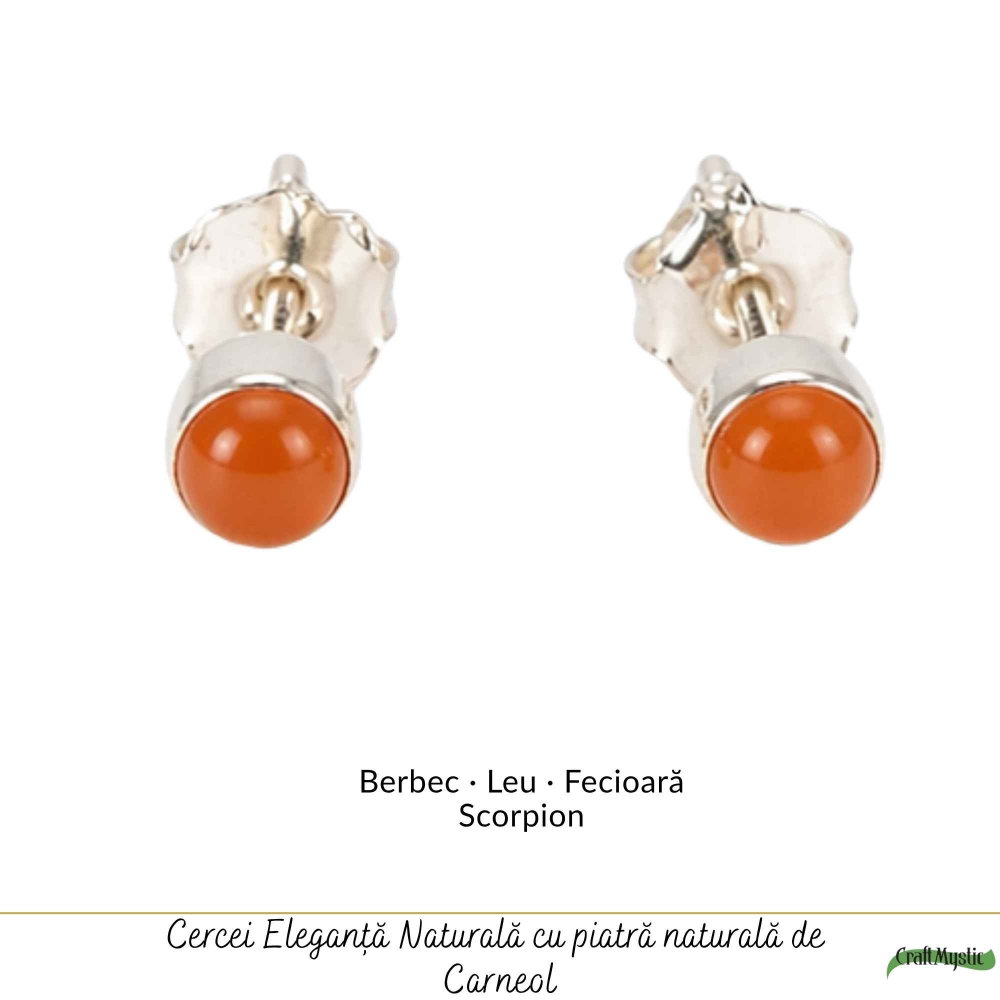 Cercei argint 925 cu carneol rotund – energie si incredere [5]