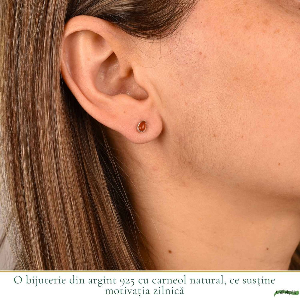 Cercei argint 925 cu carneol lacrima – energie si curaj [2]