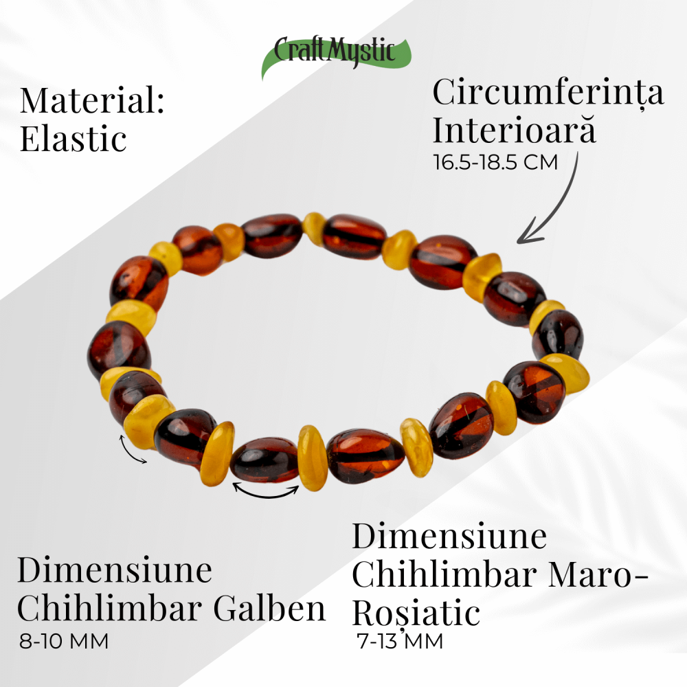 Bratara Chihlimbar Galben si Maro-Rosiatic – Caldura, Protectie si Energie Solara Echilibrata [4]