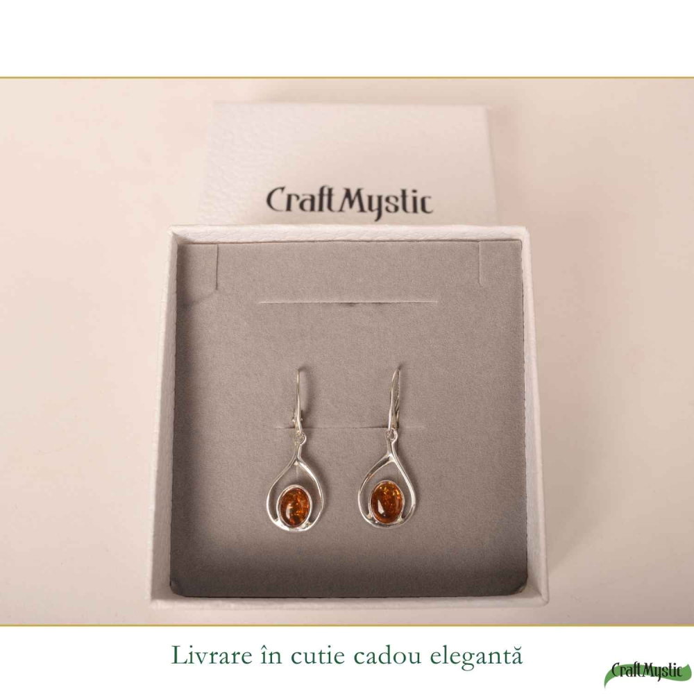 Cercei Argint 925 cu Chihlimbar – Eleganta Naturala si Energie Calda [6]