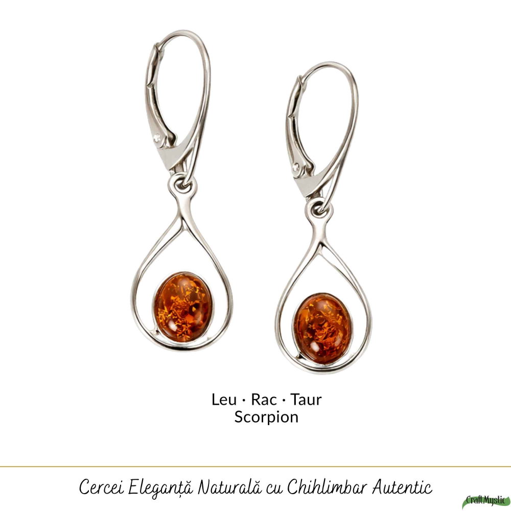 Cercei Argint 925 cu Chihlimbar – Eleganta Naturala si Energie Calda [5]