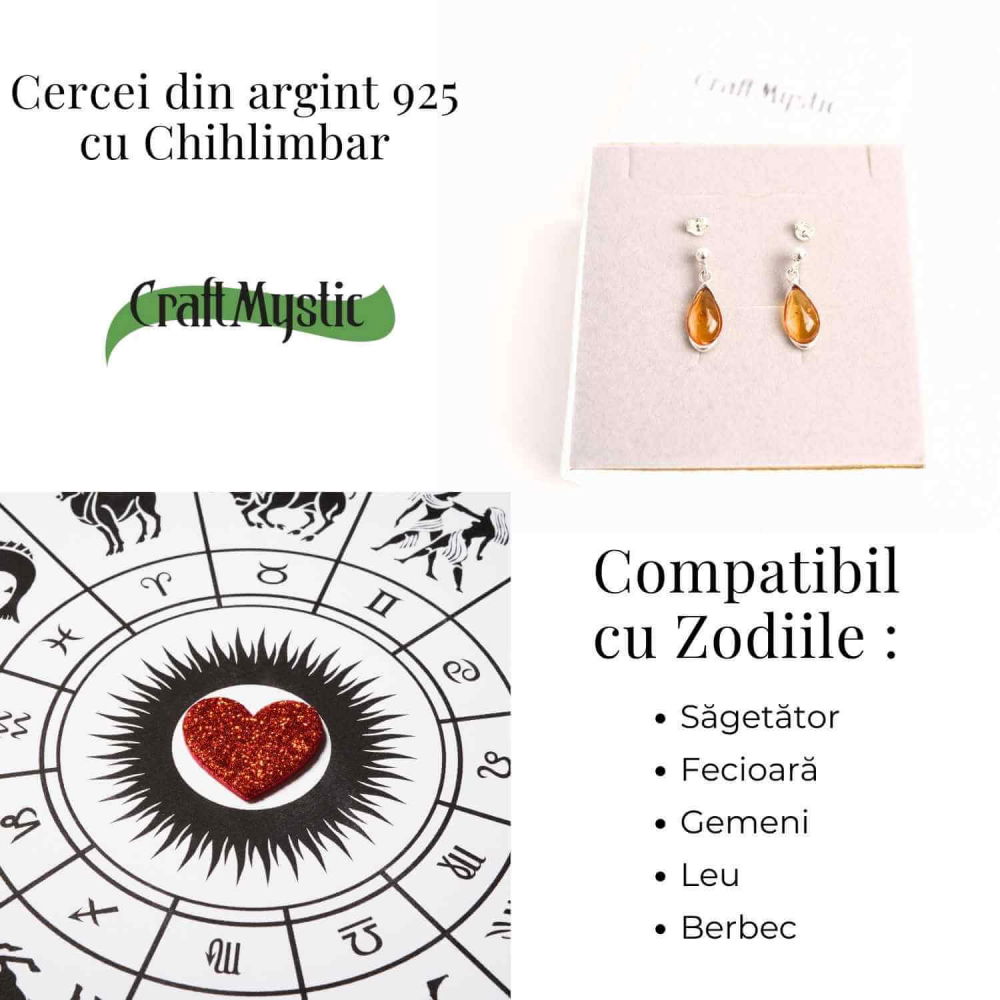 Cercei Argint 925 cu Chihlimbar - Eleganta si Protectie Naturala [4]