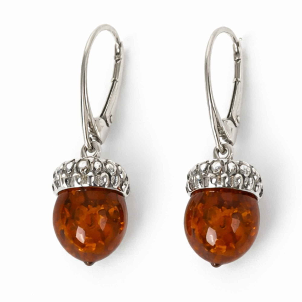 Cercei Argint 925 cu Chihlimbar Ghinda – Protectie, Energie Calda si Echilibru [1]