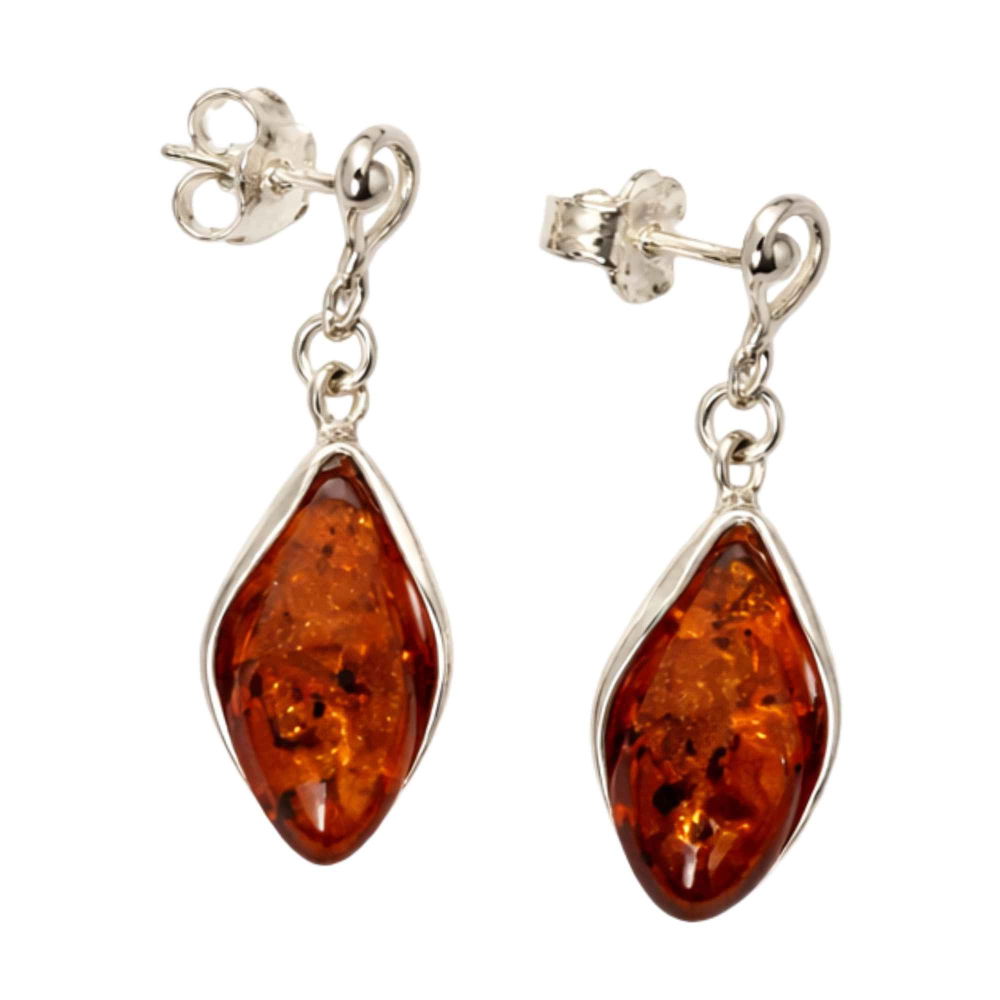 Cercei Argint 925 cu Chihlimbar Oval – Caldura, Protectie si Energie Pozitiva [1]