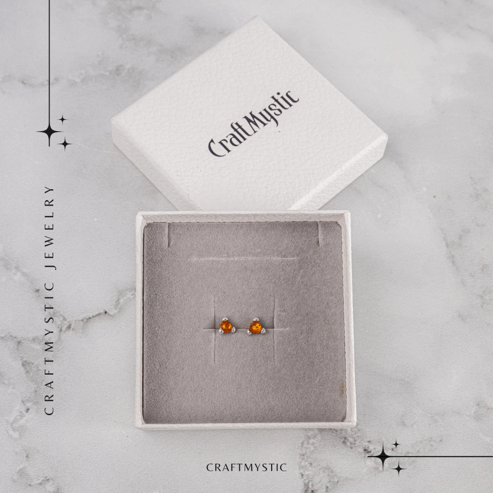 Cercei Argint 925 cu Chihlimbar Auriu Rotund – Lumina Solara, Delicatete si Protectie Calda [7]