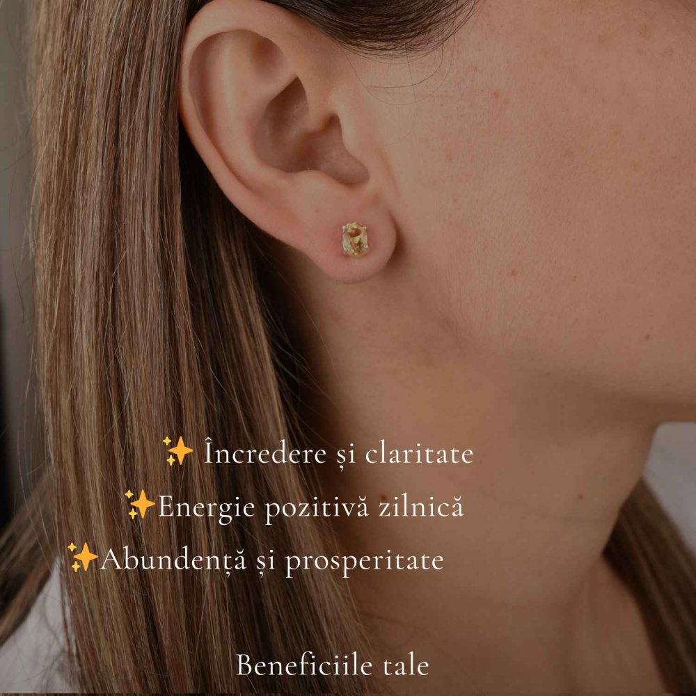 Cercei Argint 925 cu Citrin Fațetat Oval – Energie Pozitiva si Claritate [3]