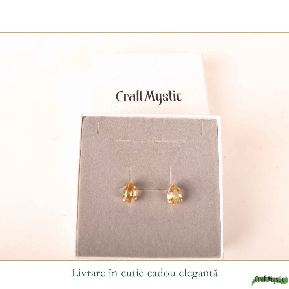 Cercei Argint 925 cu Citrin Fatetat – Energie Pozitiva si incredere [6]