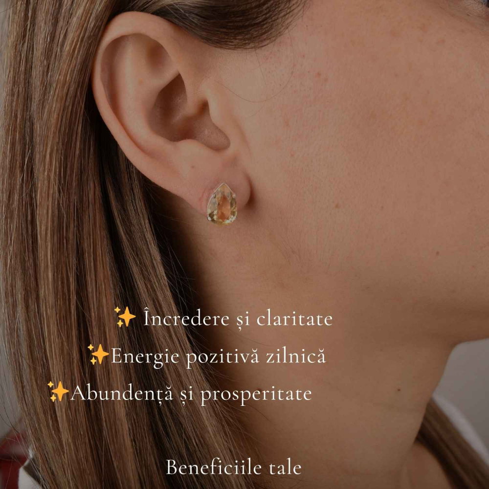 Cercei Argint 925 cu Citrin Fatetat – Energie Pozitiva si incredere [3]