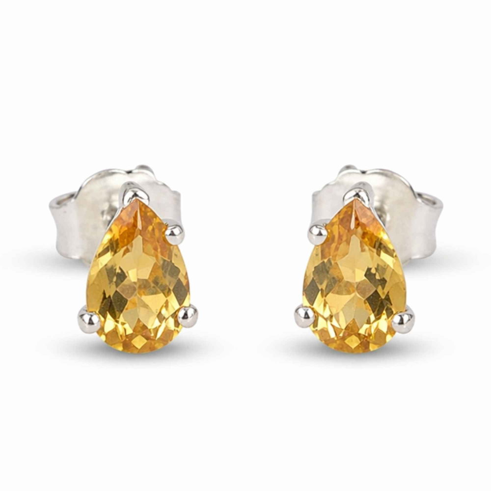 Cercei Argint 925 cu Citrin Fatetat Lacrima – Energie Pozitiva si Echilibru [1]