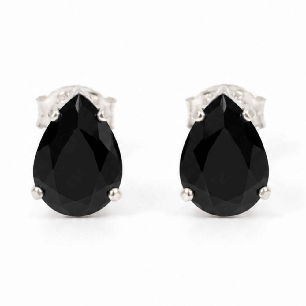 Cercei Argint 925 cu Obsidian Natural in Forma de Lacrima – Protectie si Eleganta [1]