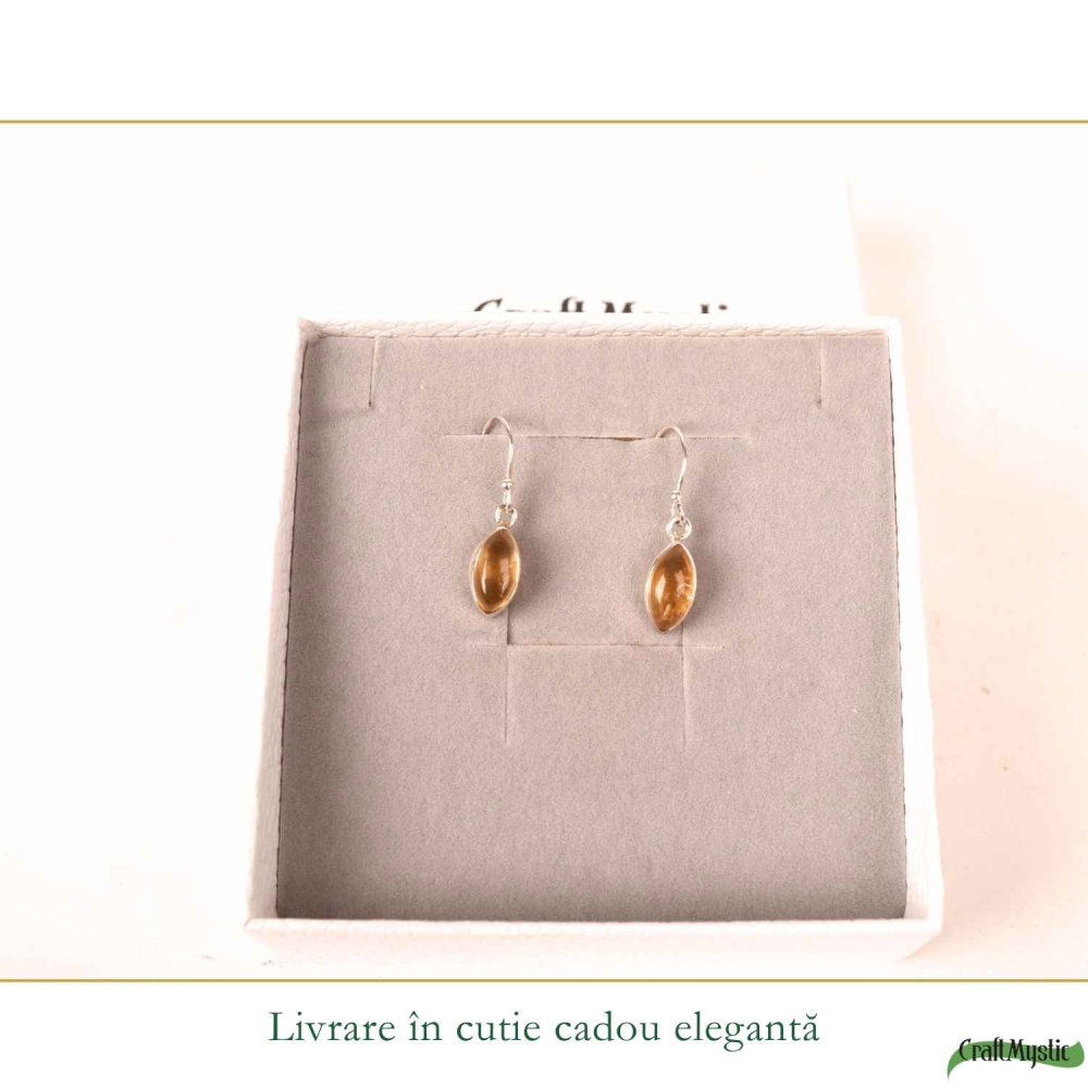 Cercei Argint 925 cu Citrin Delica – Energie Pozitiva si Feminitate [6]