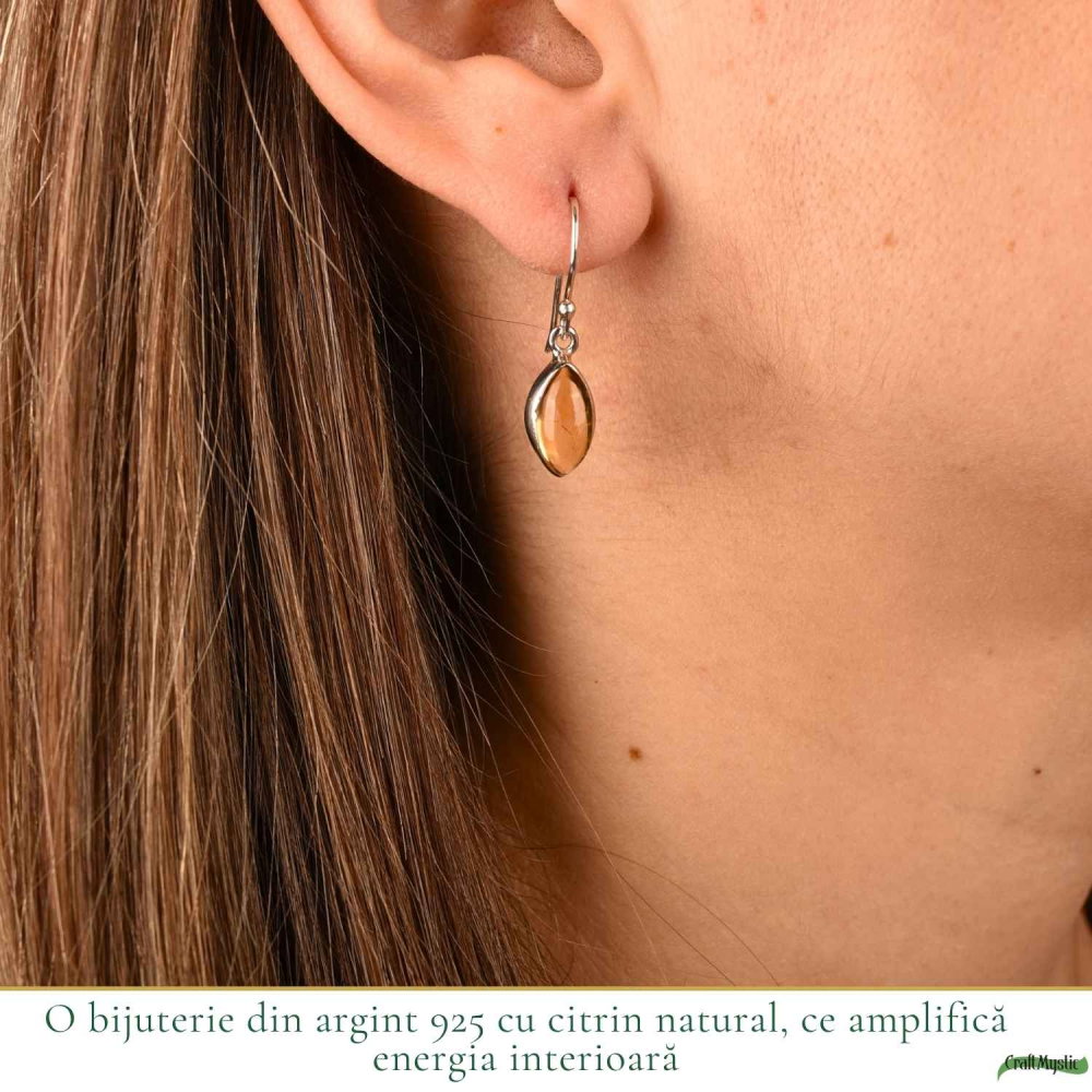 Cercei Argint 925 cu Citrin Delica – Energie Pozitiva si Feminitate [2]