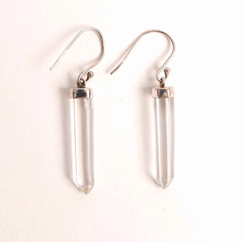 Cercei Argint 925 cu Cuart Lemurian Brut - Energie si Claritate [1]