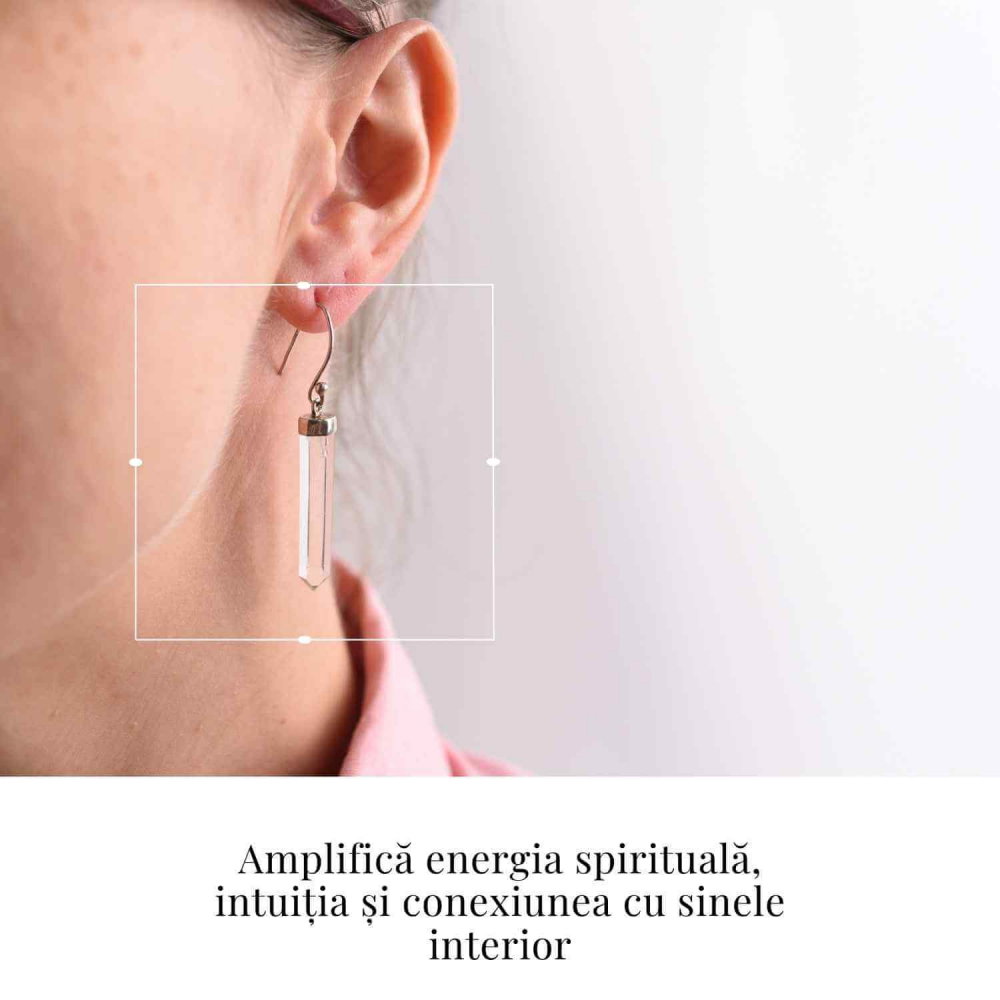 Cercei Argint 925 cu Cuart Lemurian Brut - Energie si Claritate [2]