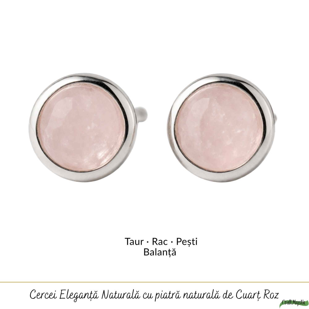 Cercei Argint 925 cu Cuart Roz Bobita – Iubire si Delicatețe Zilnica [5]