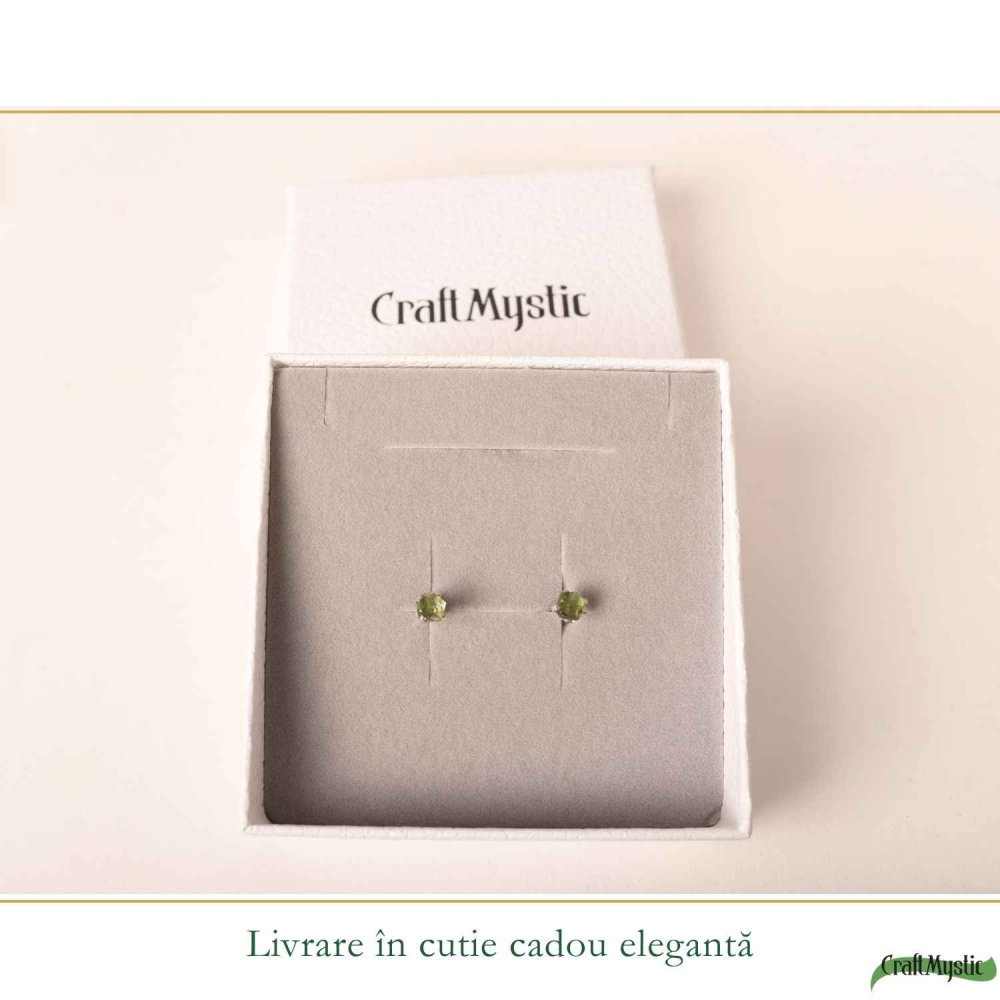 Cercei Argint 925 cu Moldavit Brut – Transformare si Energie Spirituala [6]