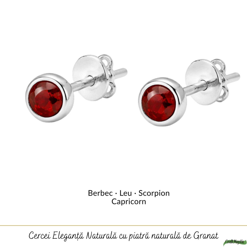 Cercei Argint 925 cu Granat Bobita – Energie, Stabilitate si Incredere [5]
