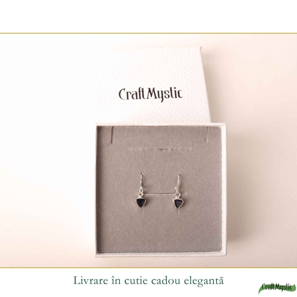 Cercei Argint 925 cu Iolit Fatetat Triunghi – Intuitie si Claritate Interioara [6]