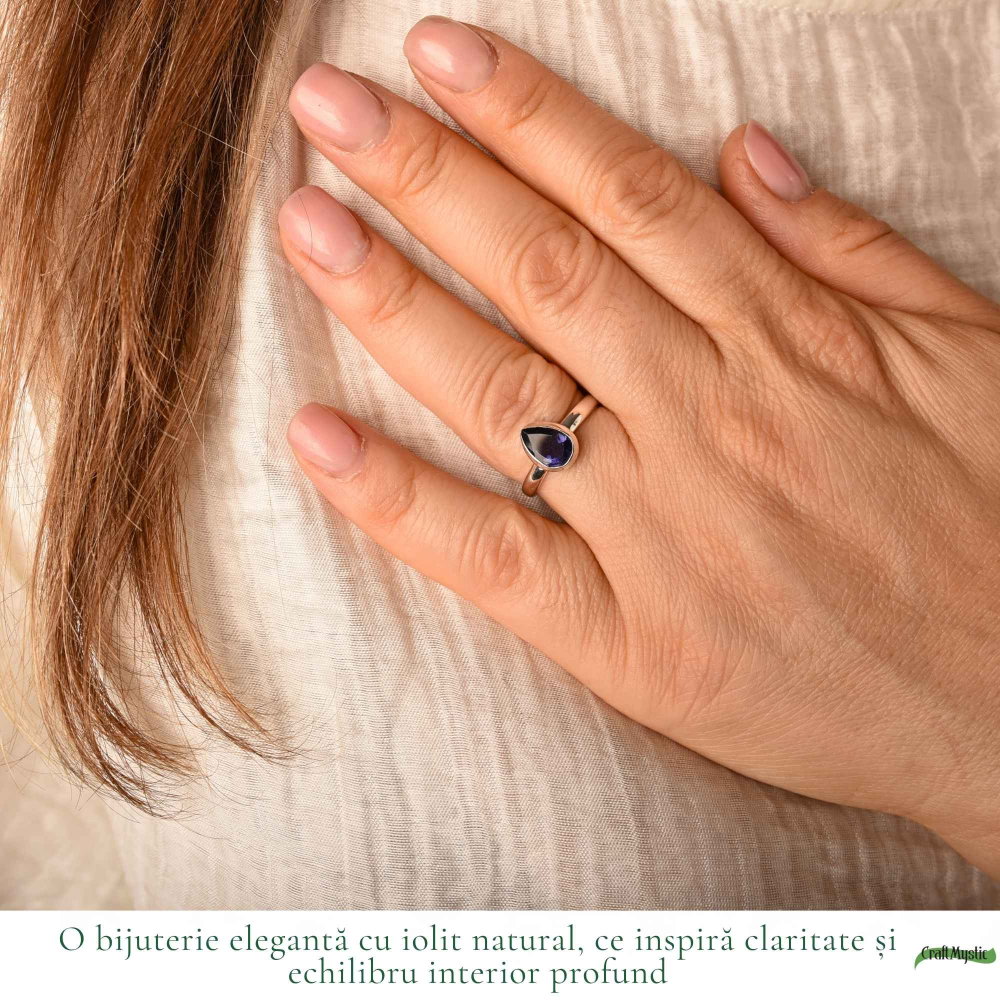 Inel Argint 925 cu Iolit Fatetat Lacrima – Intuitie si Echilibru Interior [2]