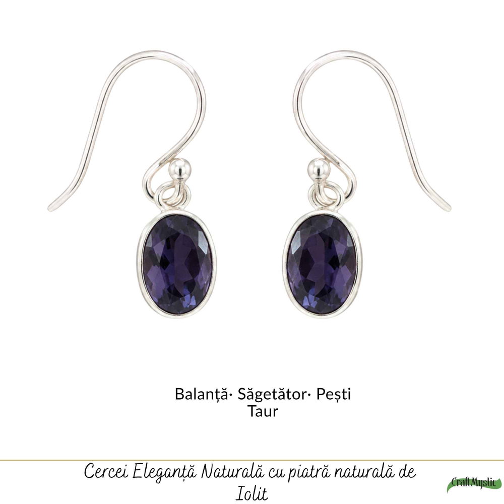 Cercei Argint 925 cu Iolit Fatetat Oval – Claritate si Echilibru Interior [5]