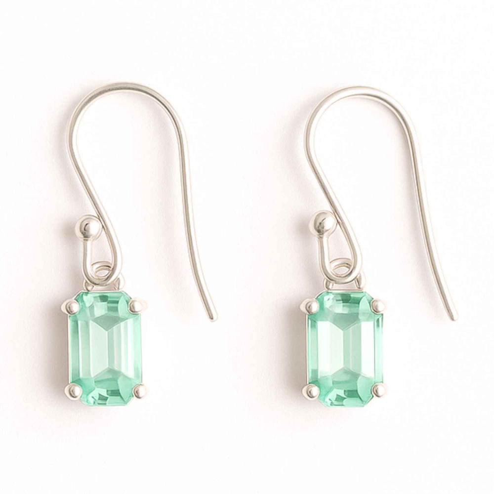 Cercei Argint 925 cu Kianit Verde fatetat Dreptunghiular – Claritate si Echilibru Interior [6]