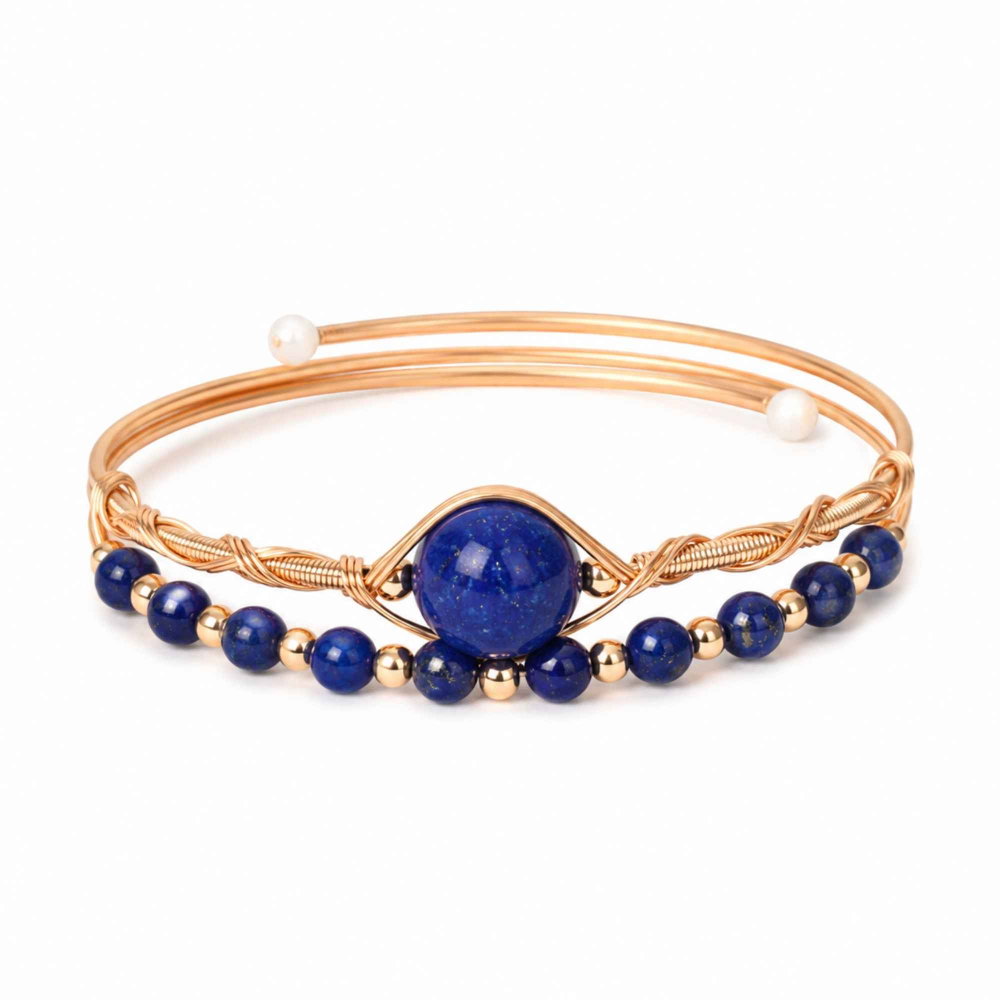 Bratara din Cupru cu Lapis Lazuli Natural – Intelepciune, Comunicare si Eleganta [1]