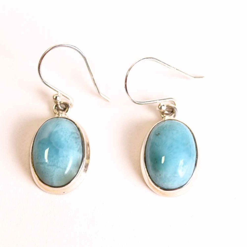 Cercei Argint 925 cu Larimar Oval – Armonie si Linstire Interioara [1]